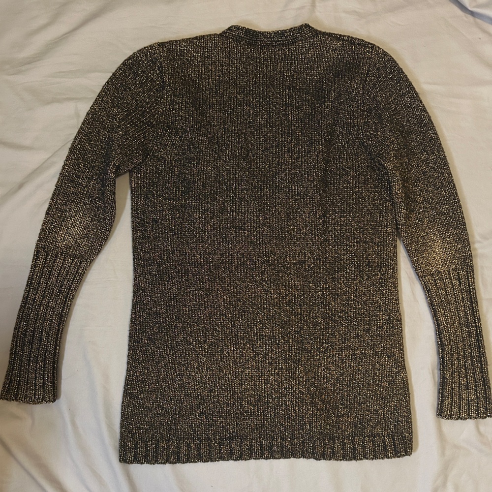 Jenni Kayne gold black sparkly sweater cardigan Size Small - Picture 8 of 14
